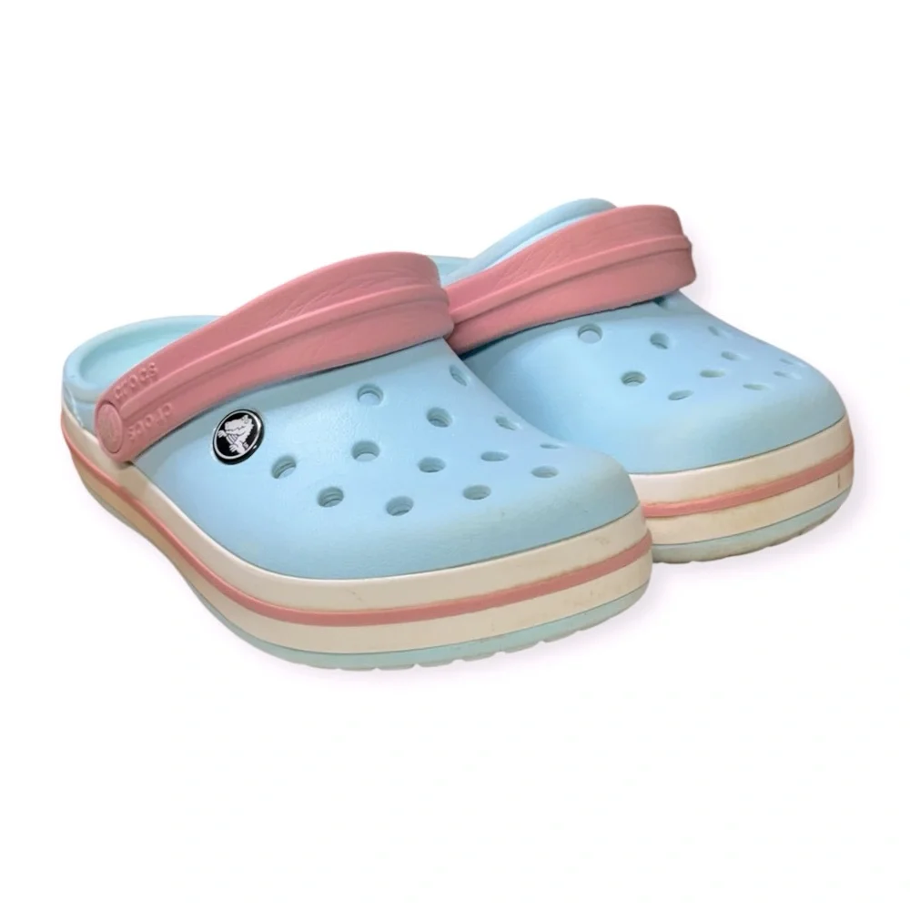 CROCS Kids Water Shoes - Light‎ Blue and Pink Size 1